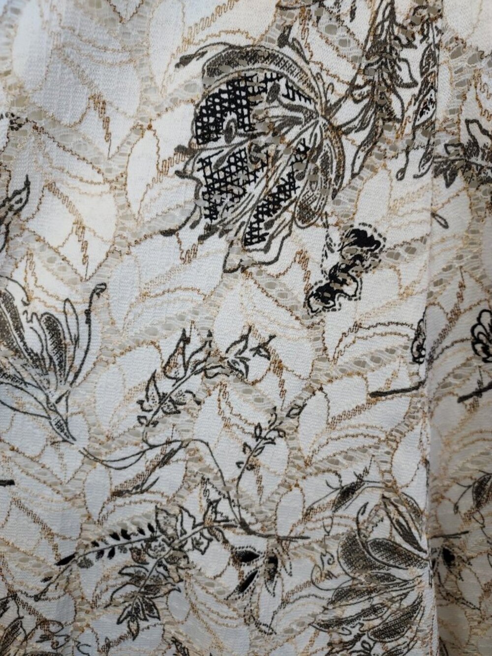 Linea Domani Full Midi Skirt Women 6 Floral Embroidered Cottagecore Coastal Boho - Picture 4 of 13